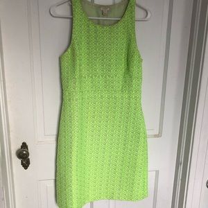 J Crew neon tweed racer back sheath dress